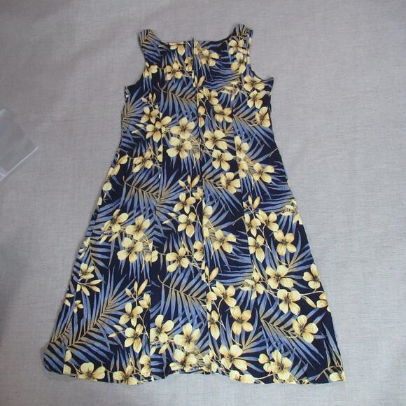 Vintage Miss Scarlett Dress Womens Size 14 Blue Yellow Floral Shift Preppy Retro - Picture 5 of 9